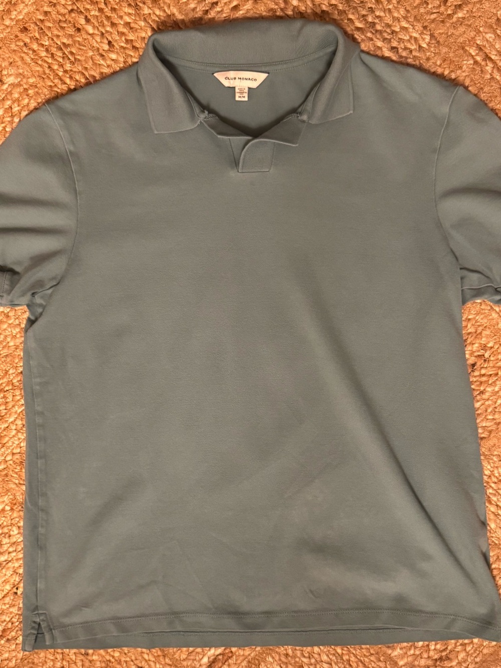 Club Monaco Johnny‑Collar Polo – Sage Green (Size M)